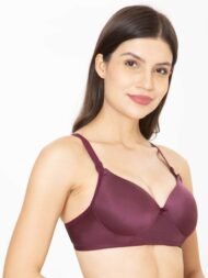 Push UP Padded Maroon Comfort Fit Cotton Bra - Image 3