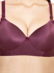 Push UP Padded Maroon Comfort Fit Cotton Bra - Image 5
