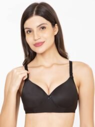 Push UP Padded Black Comfort Fit Cotton Bra