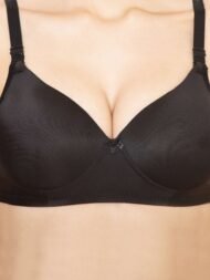 Push UP Padded Black Comfort Fit Cotton Bra - Image 5