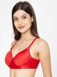 Push UP Padded Red Comfort Fit Cotton Bra - Image 2