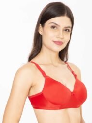 Push UP Padded Red Comfort Fit Cotton Bra - Image 3