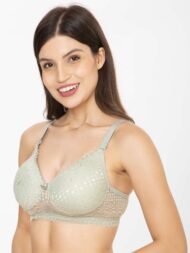 Love Pad Green Comfort Fit Cotton Bra - Image 2