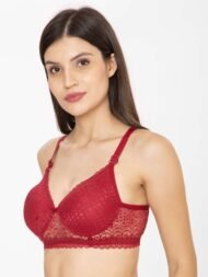 Love Pad Red Comfort Fit Cotton Bra - Image 2
