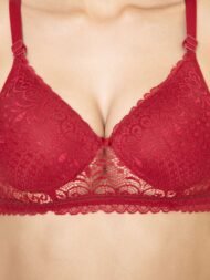 Love Pad Red Comfort Fit Cotton Bra - Image 6