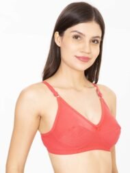 Clovia Red Comfort Fit Cotton Bra - Image 4