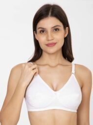 Clovia White Comfort Fit Cotton Bra