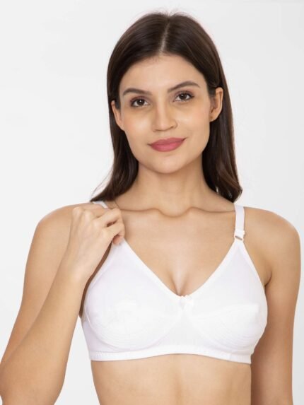 Clovia White Comfort Fit Cotton Bra