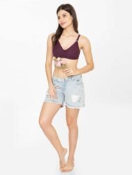 Clovia Maroon Comfort Fit Cotton Bra - Image 3