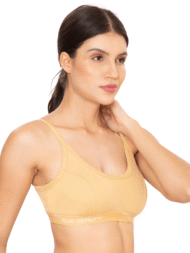 Sports Bra W/B Brown Comfort Fit Cotton Bra - Image 2