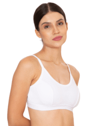 Sports Bra W/B White Comfort Fit Cotton Bra - Image 5