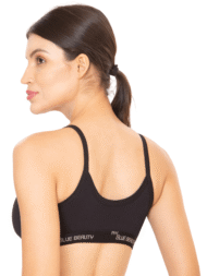 Sports Bra W/B Black Comfort Fit Cotton Bra - Image 4