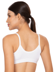 Sports Bra W/B White Comfort Fit Cotton Bra - Image 3