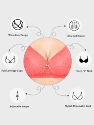 Love Pad Dark Pink Pink Comfort Fit Cotton Bra - Image 6