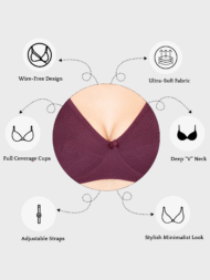 Clovia Maroon Comfort Fit Cotton Bra - Image 7