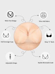 Push UP Padded Brown Comfort Fit Cotton Bra - Image 6