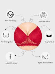 Love Pad Red Comfort Fit Cotton Bra - Image 7