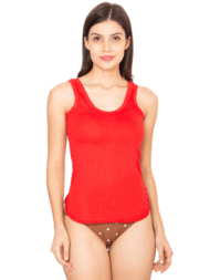 Red Comfort Fit Cotton Camisoles For Women
