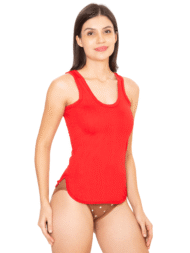 Red Comfort Fit Cotton Camisoles For Women - Image 3